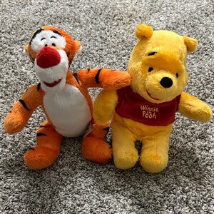 Disney Winnie the Pooh and Tigger Plush Toys - Yellow and Orange